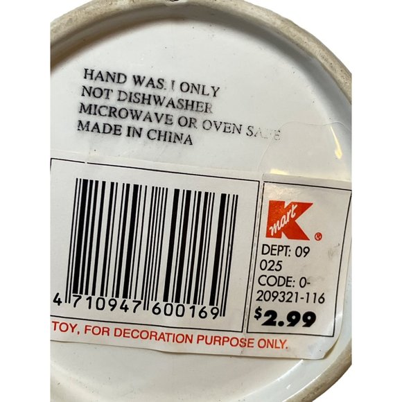 K-Mart Easter Bunny Rabbit Snack/ Treat Plate Yellow Scarf Vintage - Picture 7 of 9